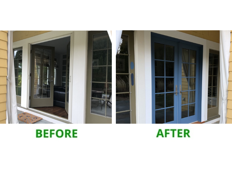 Marvin Signature Ultimate hinged aptio door installation in Westport CT 